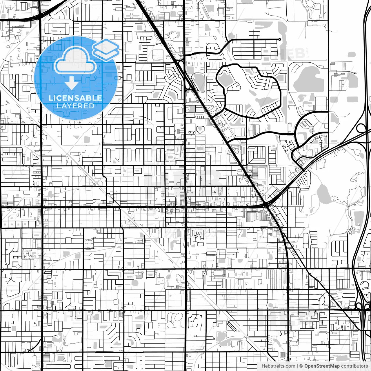 Layered PDF map of Pinellas Park, Florida, United States