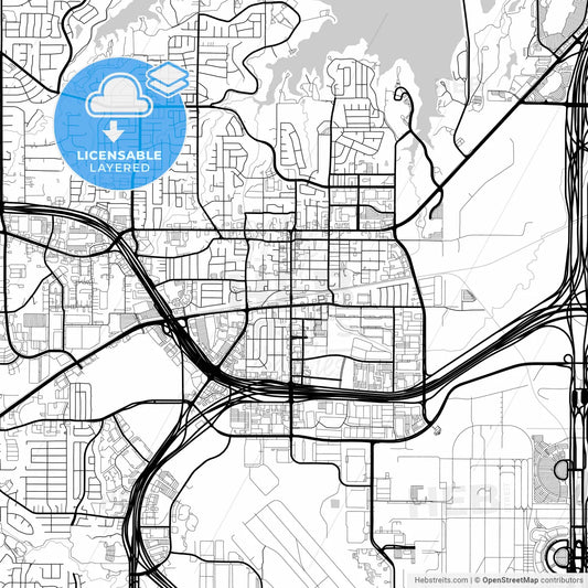 Layered PDF map of Grapevine, Texas, United States