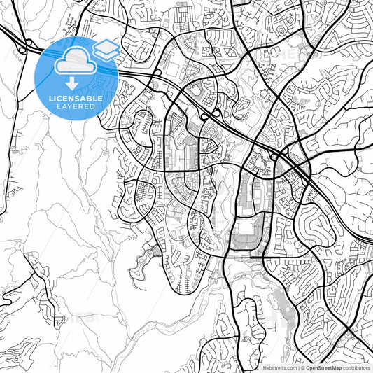 Layered PDF map of Aliso Viejo, California, United States