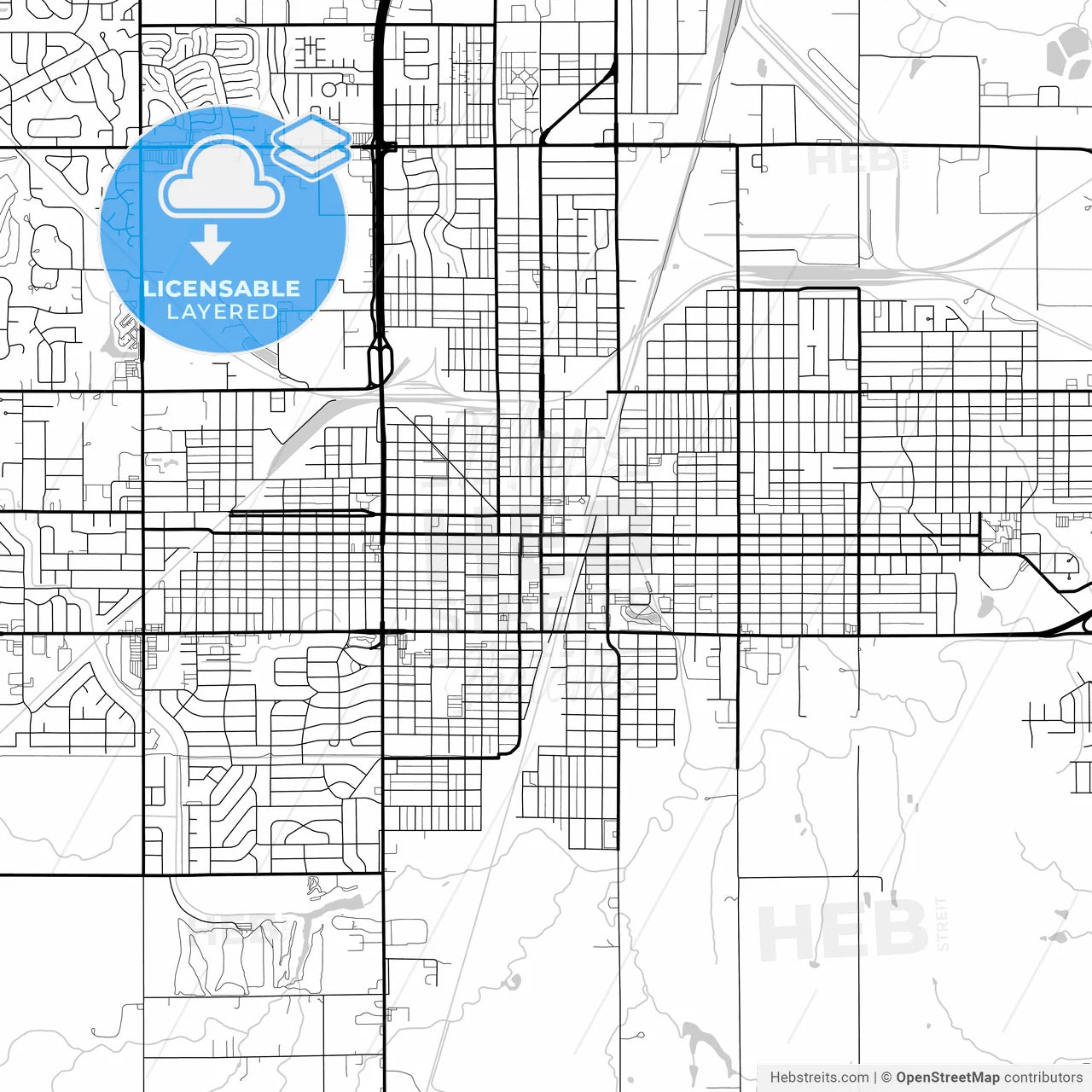 Layered PDF map of Enid, Oklahoma, United States