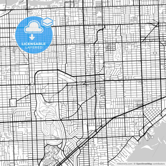 Layered PDF map of Coral Gables, Florida, United States