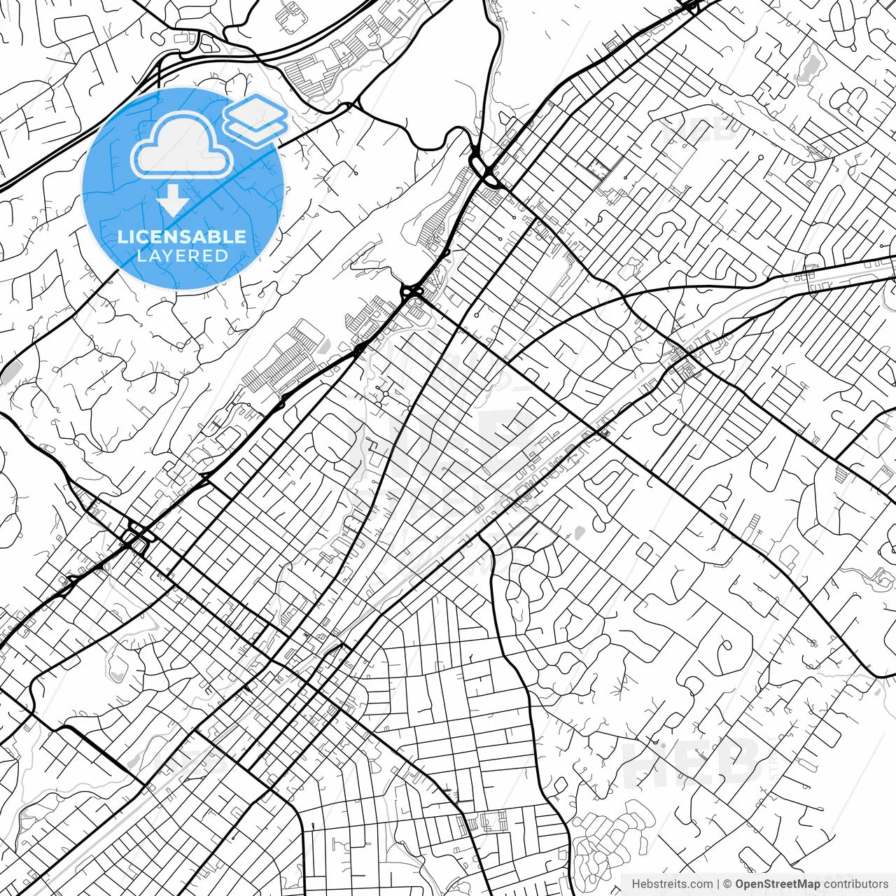 Layered PDF map of Plainfield, New Jersey, United States