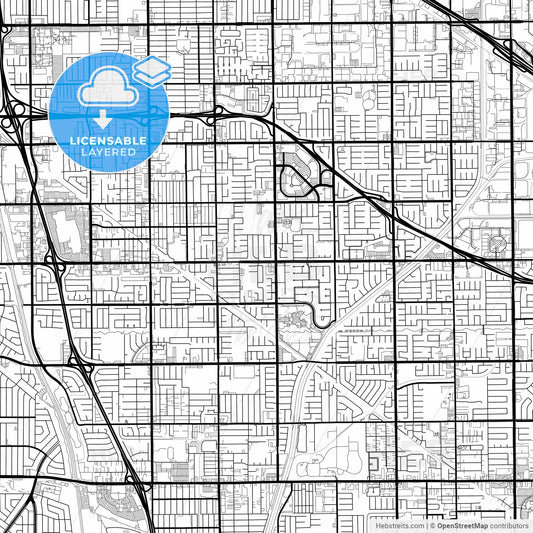 Layered PDF map of Cerritos, California, United States