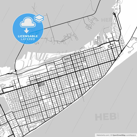 Layered PDF map of Galveston, Texas, United States
