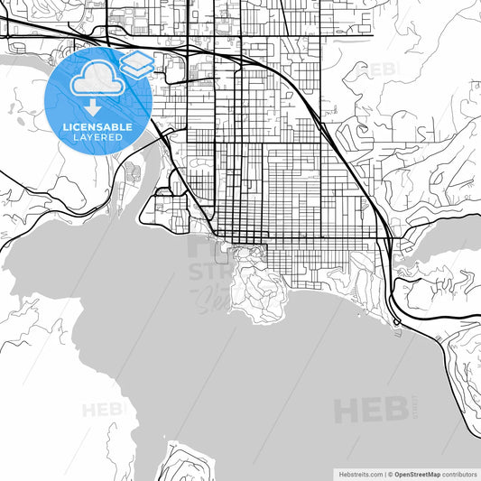 Layered PDF map of Coeur d Alene, Idaho, United States
