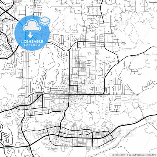 Layered PDF map of Poway, California, United States
