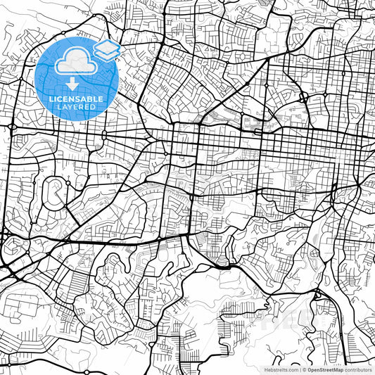 Layered PDF map of San Salvador, San Salvador, El Salvador