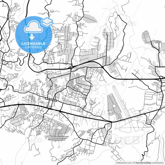 Layered PDF map of Soyapango, San Salvador, El Salvador