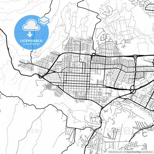 Layered PDF map of Santa Tecla, La Libertad, El Salvador