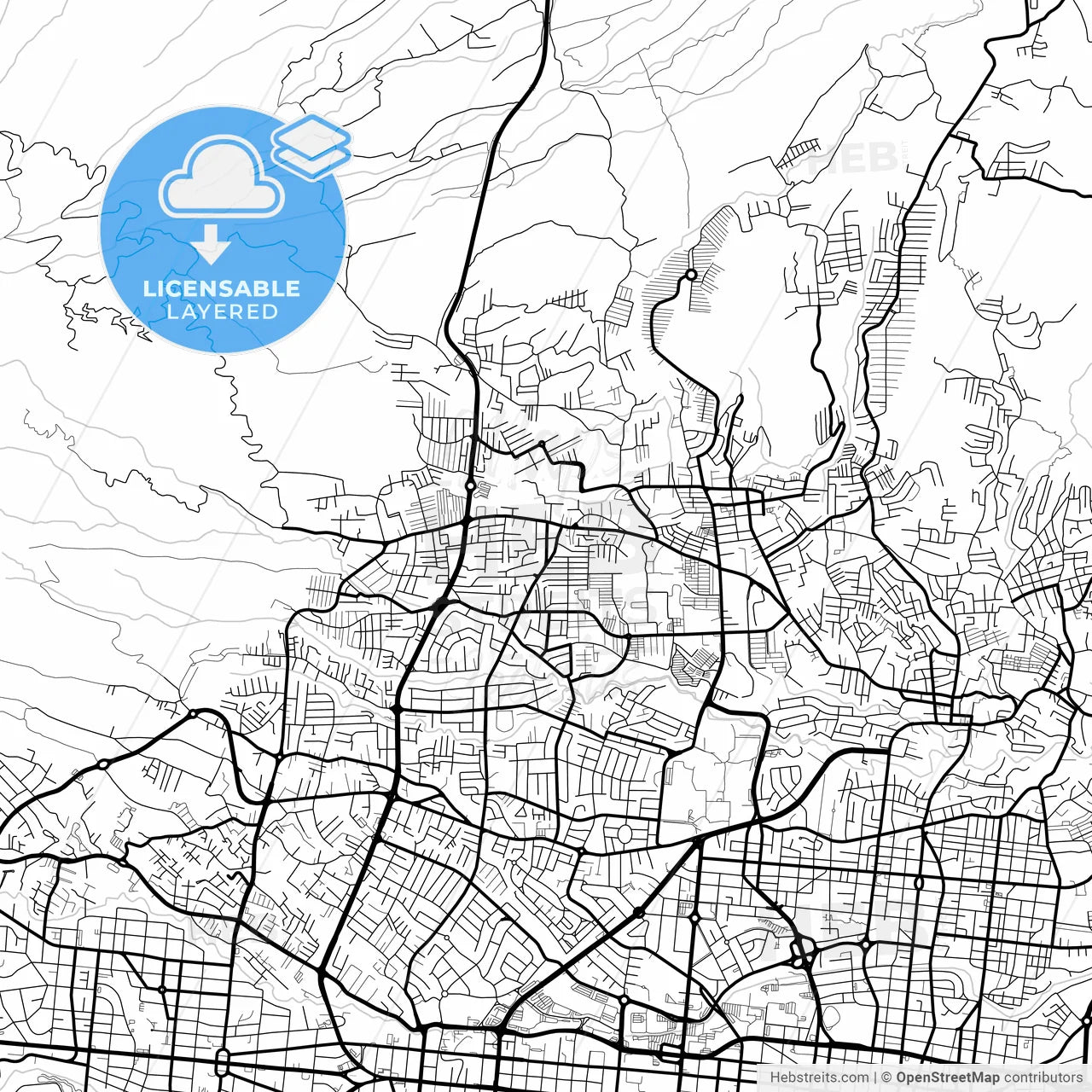 Layered PDF map of Mejicanos, San Salvador, El Salvador