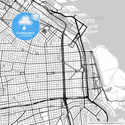 Layered PDF map of Buenos Aires, Argentina