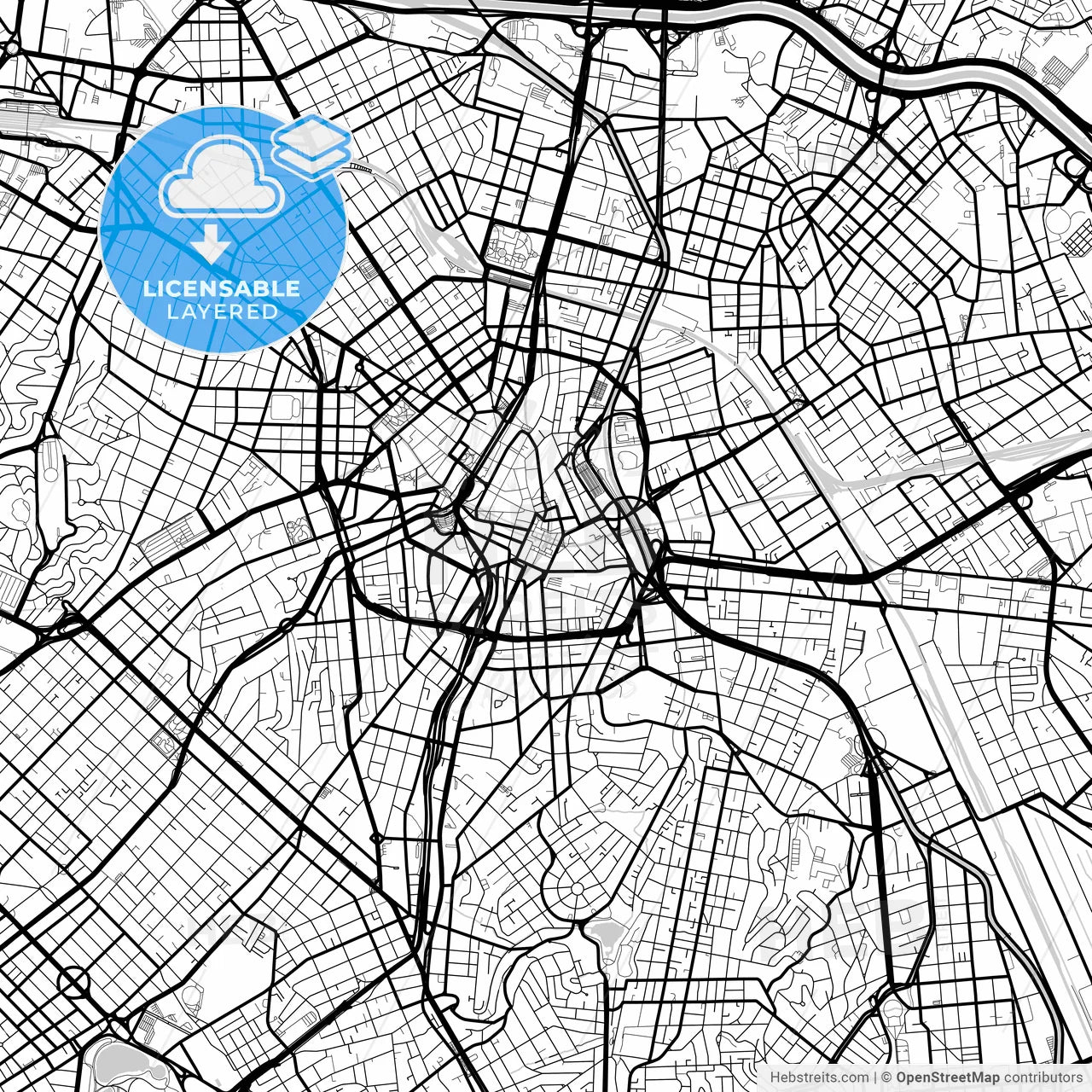 Layered PDF map of Sao Paulo, Brazil