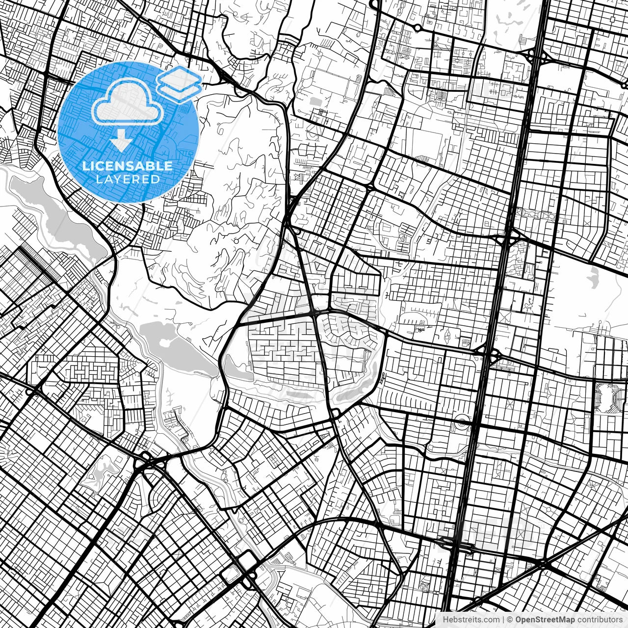 Layered PDF map of Bogota, Colombia