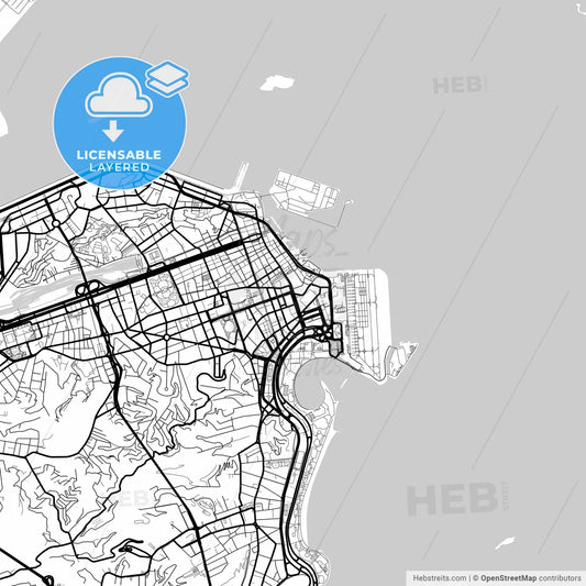 Layered PDF map of Rio de Janeiro, Brazil