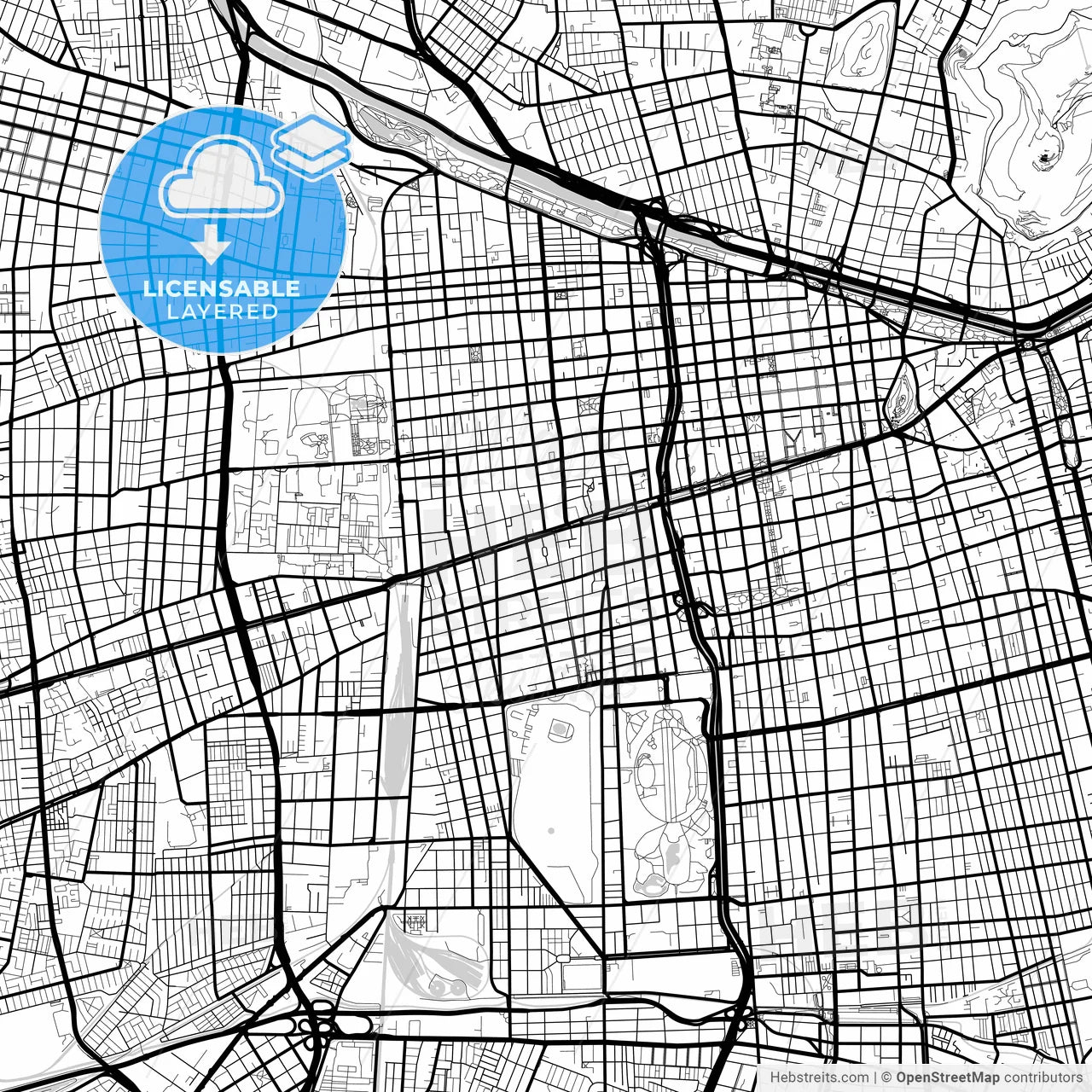 Layered PDF map of Santiago, Chile