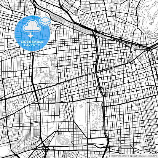 Layered PDF map of Santiago, Chile