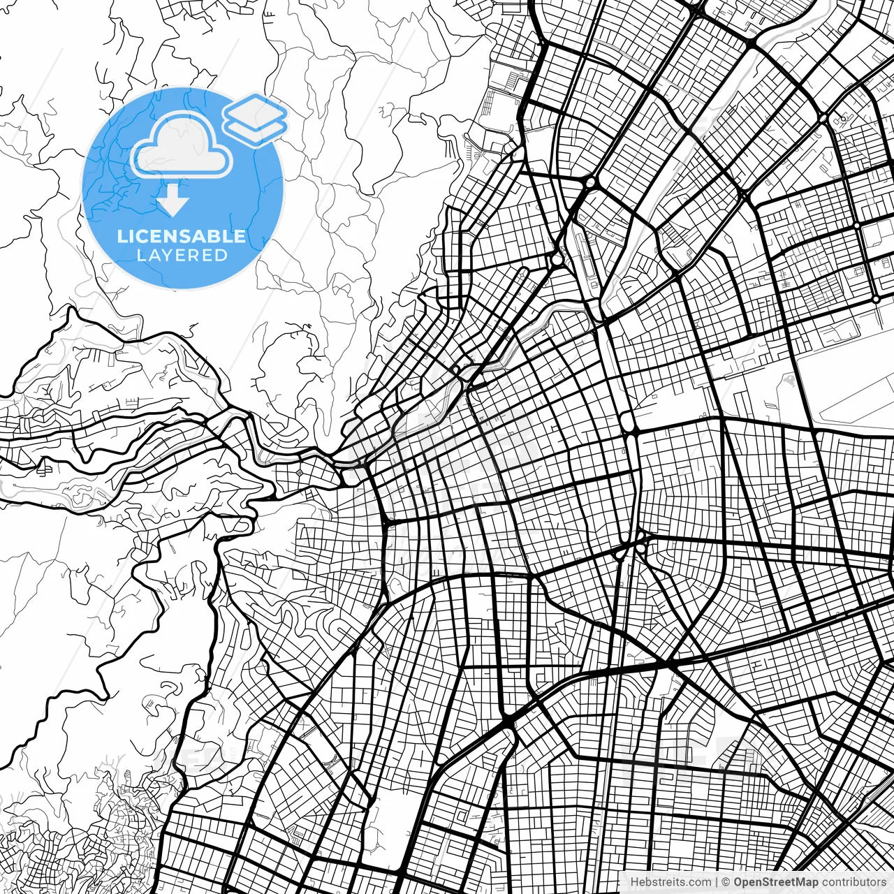 Layered PDF map of Cali, Colombia
