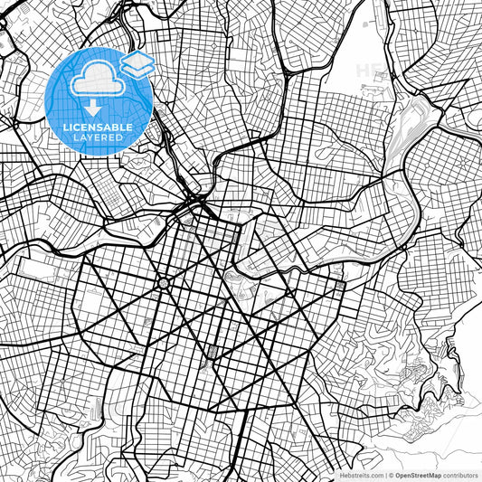 Layered PDF map of Belo Horizonte, Brazil