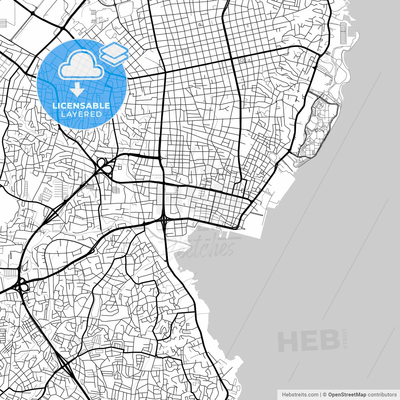 Layered PDF map of Maracaibo, Venezuela