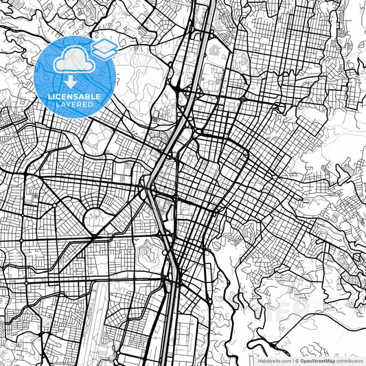 Layered PDF map of Medellin, Colombia