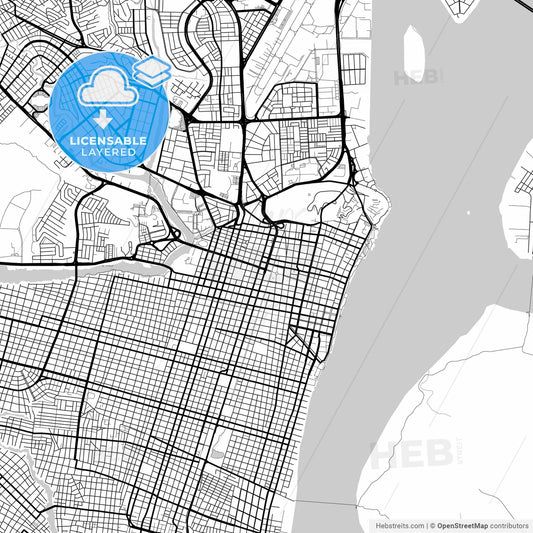 Layered PDF map of Guayaquil, Ecuador