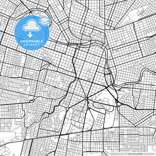 Layered PDF map of Cordoba, Argentina