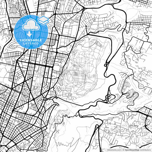 Layered PDF map of Quito, Ecuador