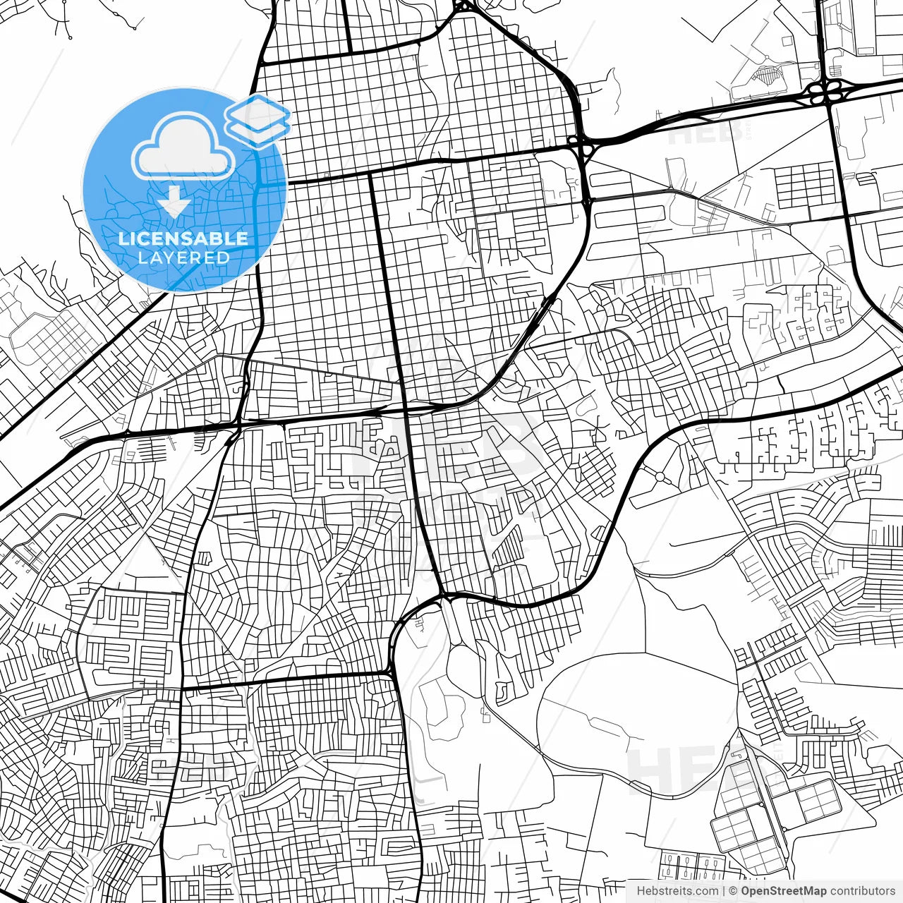 Layered PDF map of Valencia, Venezuela