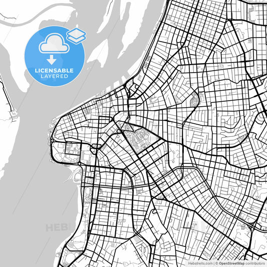 Layered PDF map of Porto Alegre, Brazil