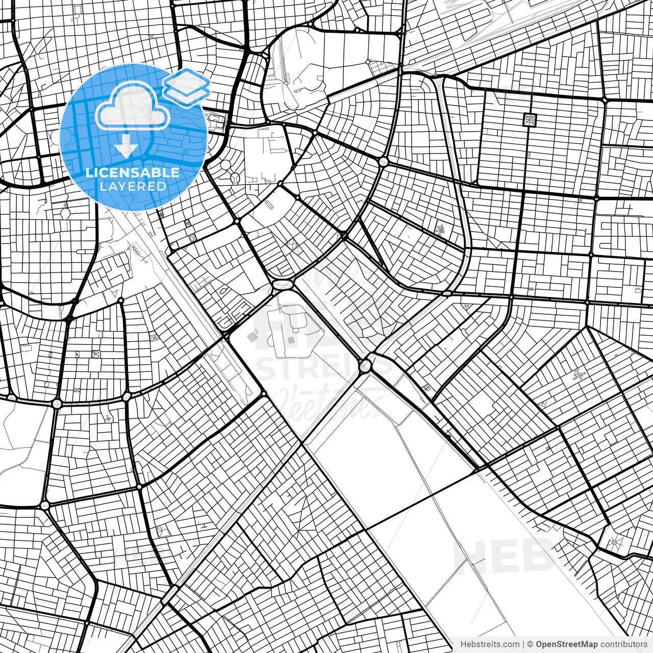 Layered PDF map of Santa Cruz de la Sierra, Bolivia