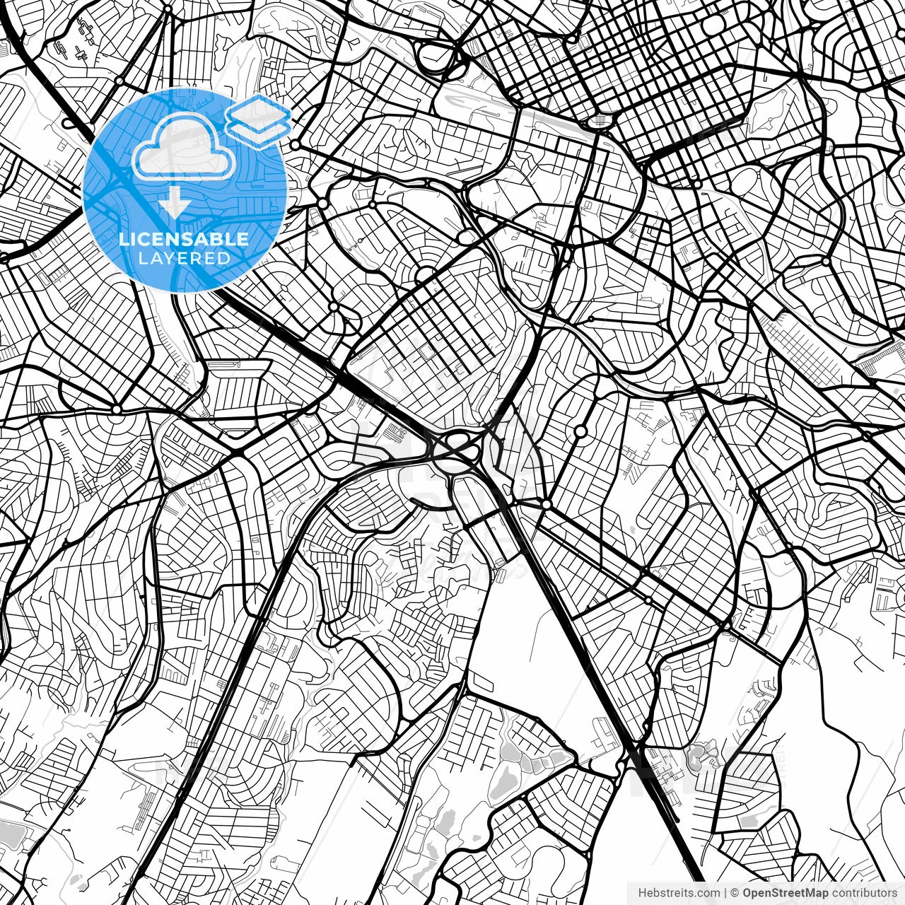 Layered PDF map of Campinas, Brazil