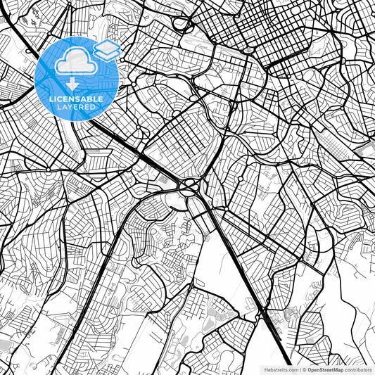 Layered PDF map of Campinas, Brazil