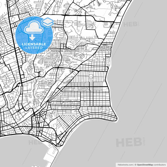 Layered PDF map of Maceio, Brazil