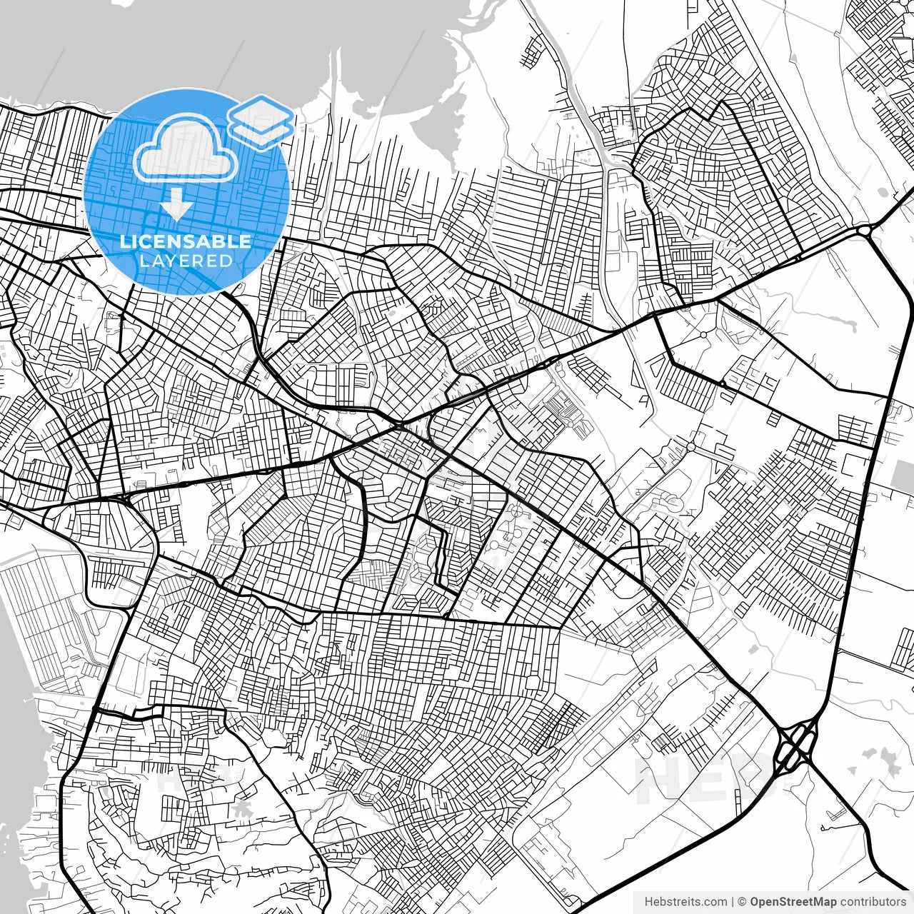 Layered PDF map of Cartagena, Colombia