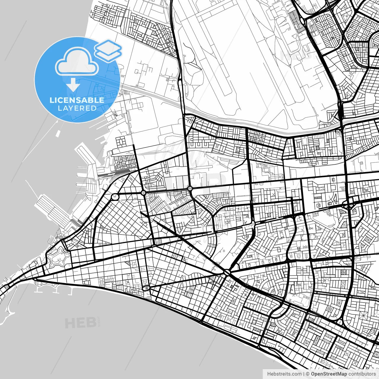 Layered PDF map of Callao, Peru