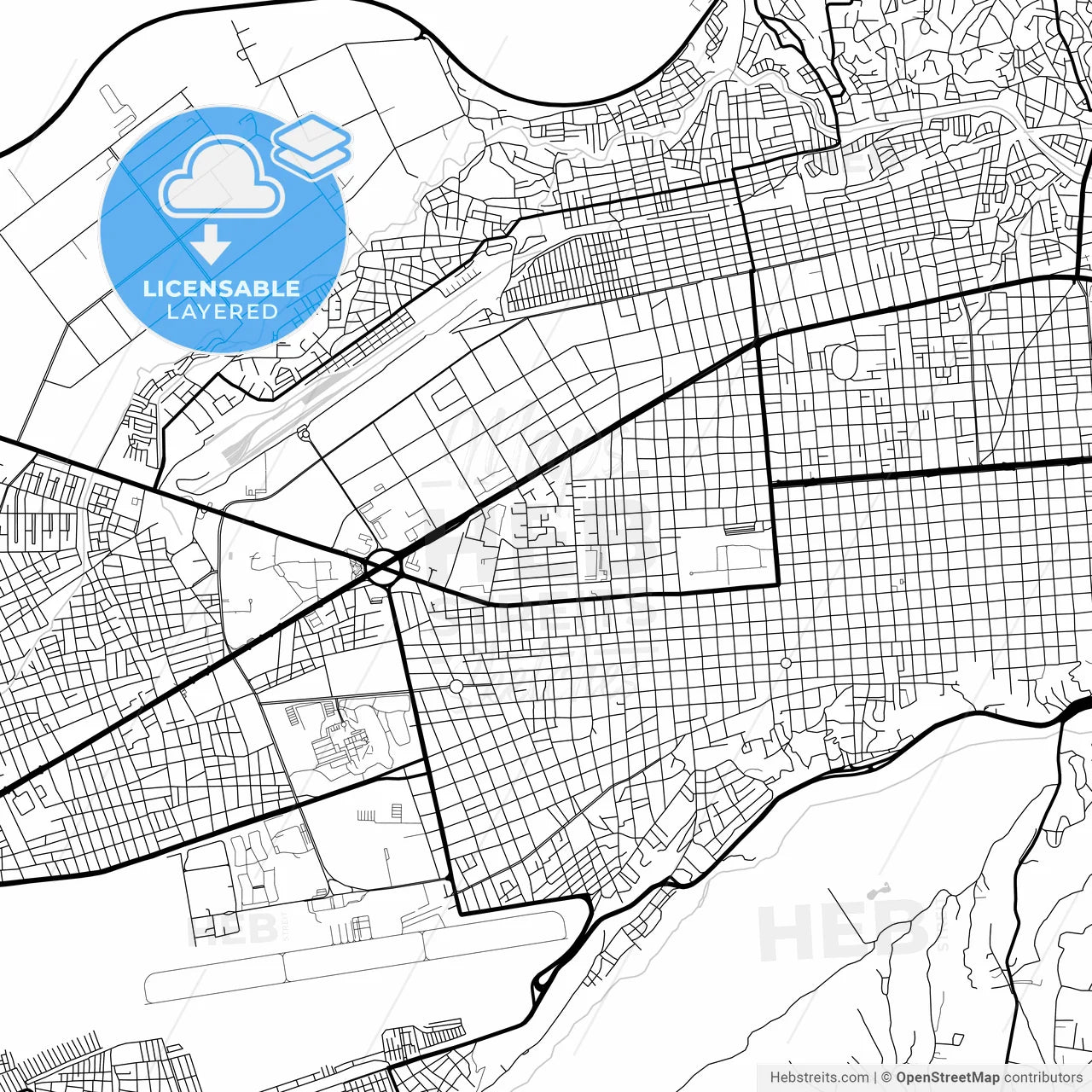 Layered PDF map of Barquisimeto, Venezuela