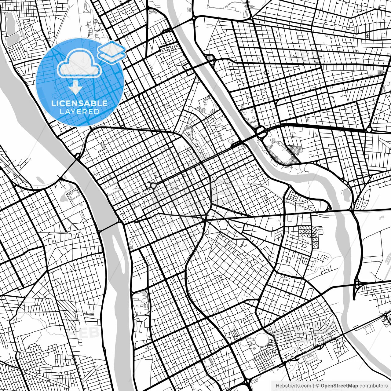 Layered PDF map of Teresina, Brazil