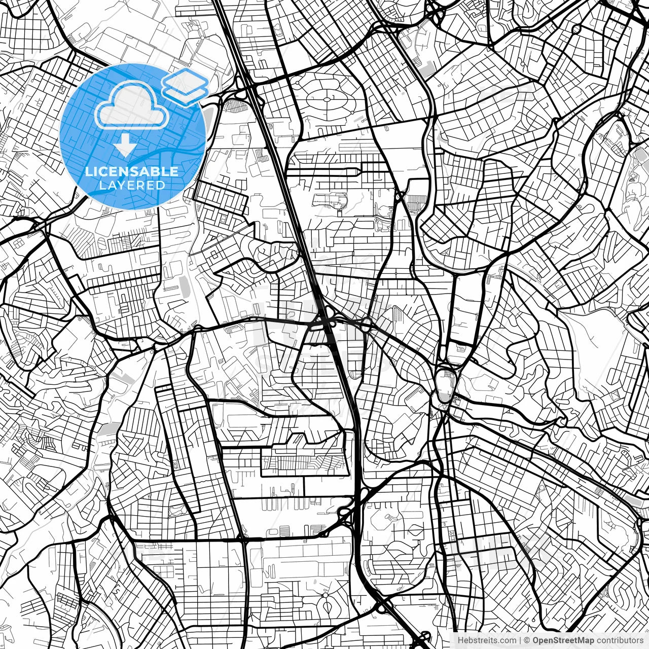 Layered PDF map of Sao Bernardo do Campo, Brazil