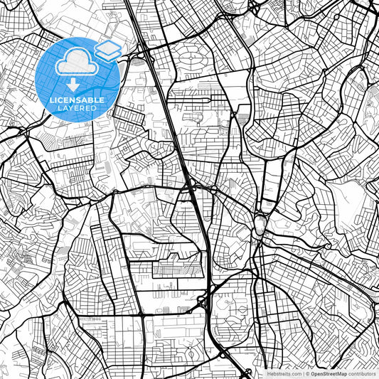 Layered PDF map of Sao Bernardo do Campo, Brazil