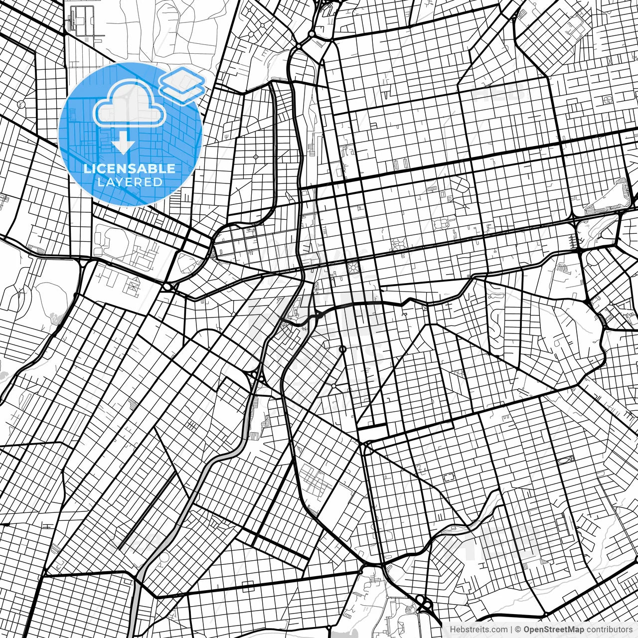 Layered PDF map of Campo Grande, Brazil