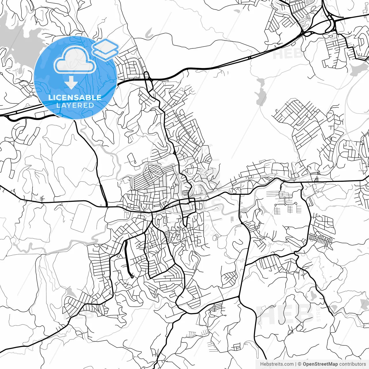 Layered PDF map of Jaboatao, Brazil