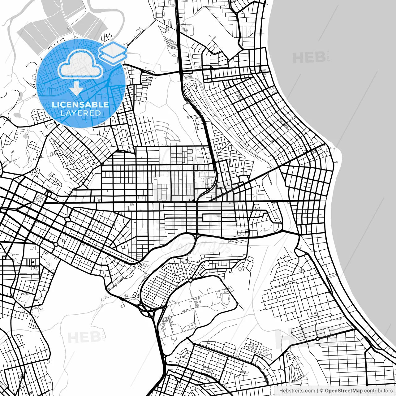 Layered PDF map of Joao Pessoa, Brazil
