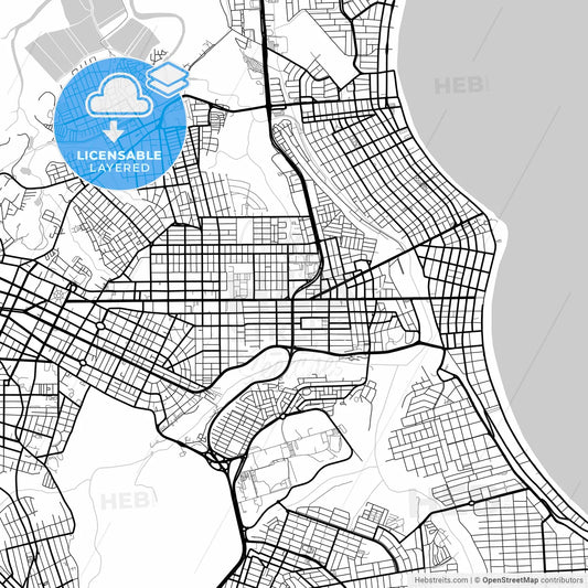 Layered PDF map of Joao Pessoa, Brazil