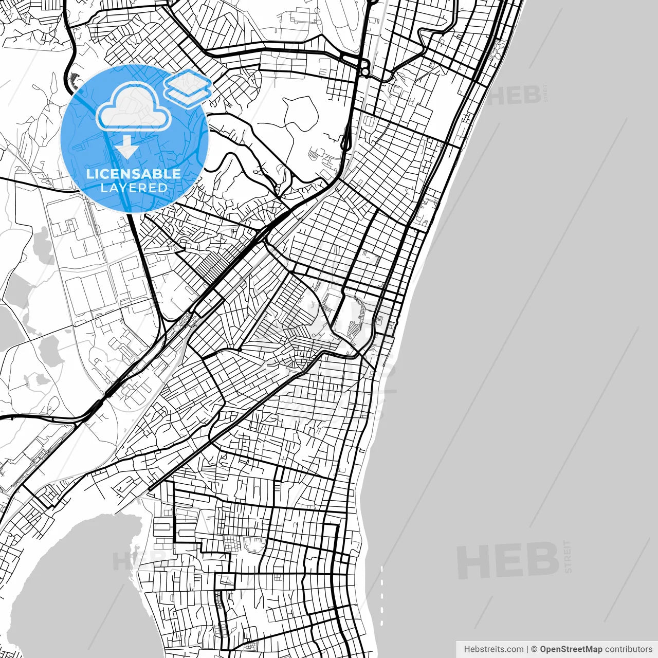 Layered PDF map of Jaboatao dos Guararapes, Brazil