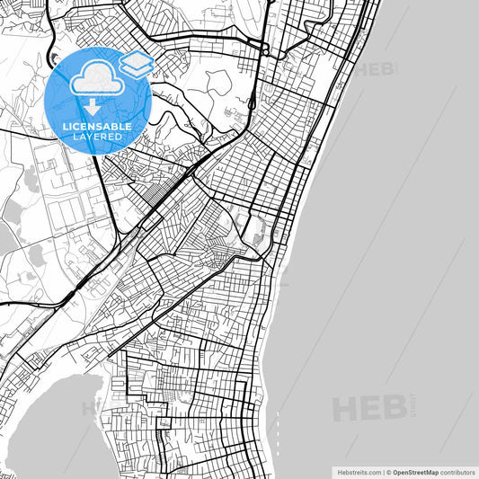 Layered PDF map of Jaboatao dos Guararapes, Brazil