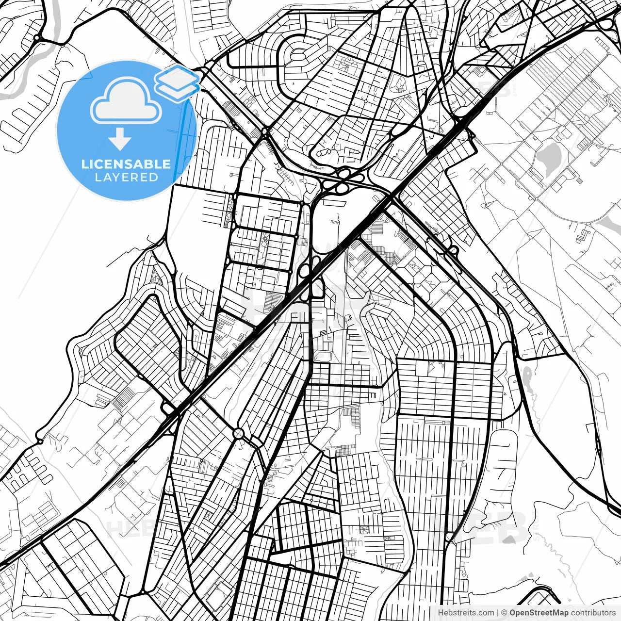Layered PDF map of Sao Jose dos Campos, Brazil