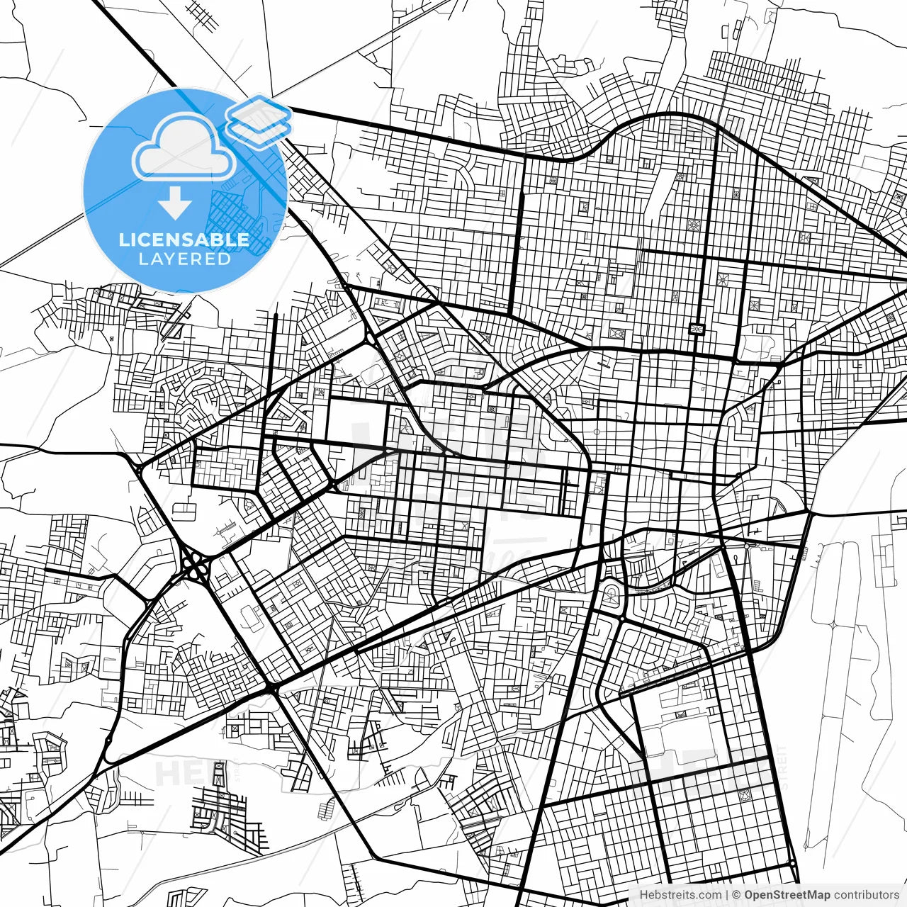 Layered PDF map of Chiclayo, Peru