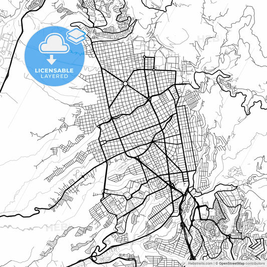 Layered PDF map of Bucaramanga, Colombia