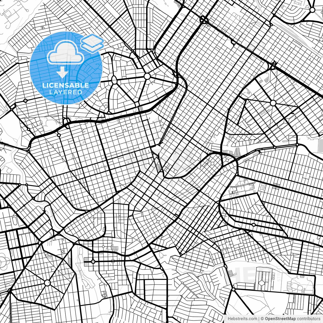 Layered PDF map of Uberlandia, Brazil