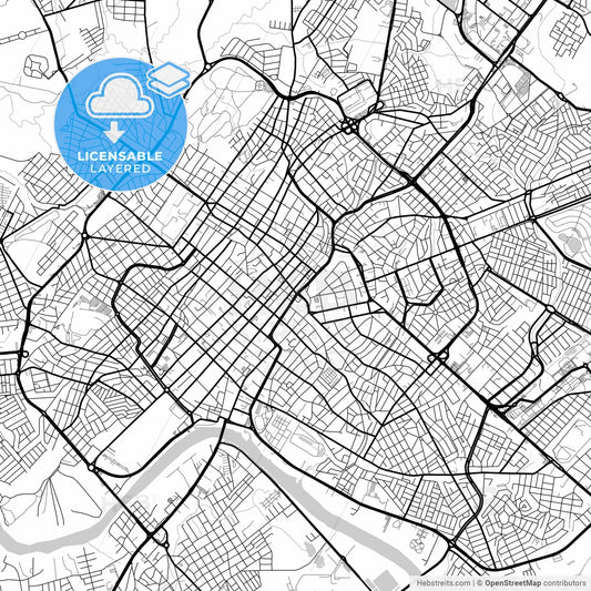 Layered PDF map of Cuiaba, Brazil